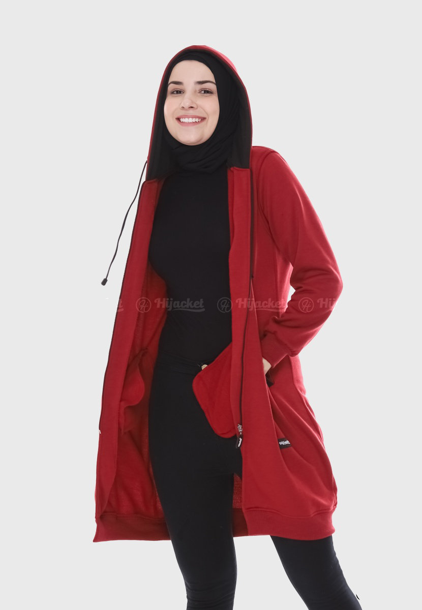 Hijacket Basic Maroon X Black - HJ10