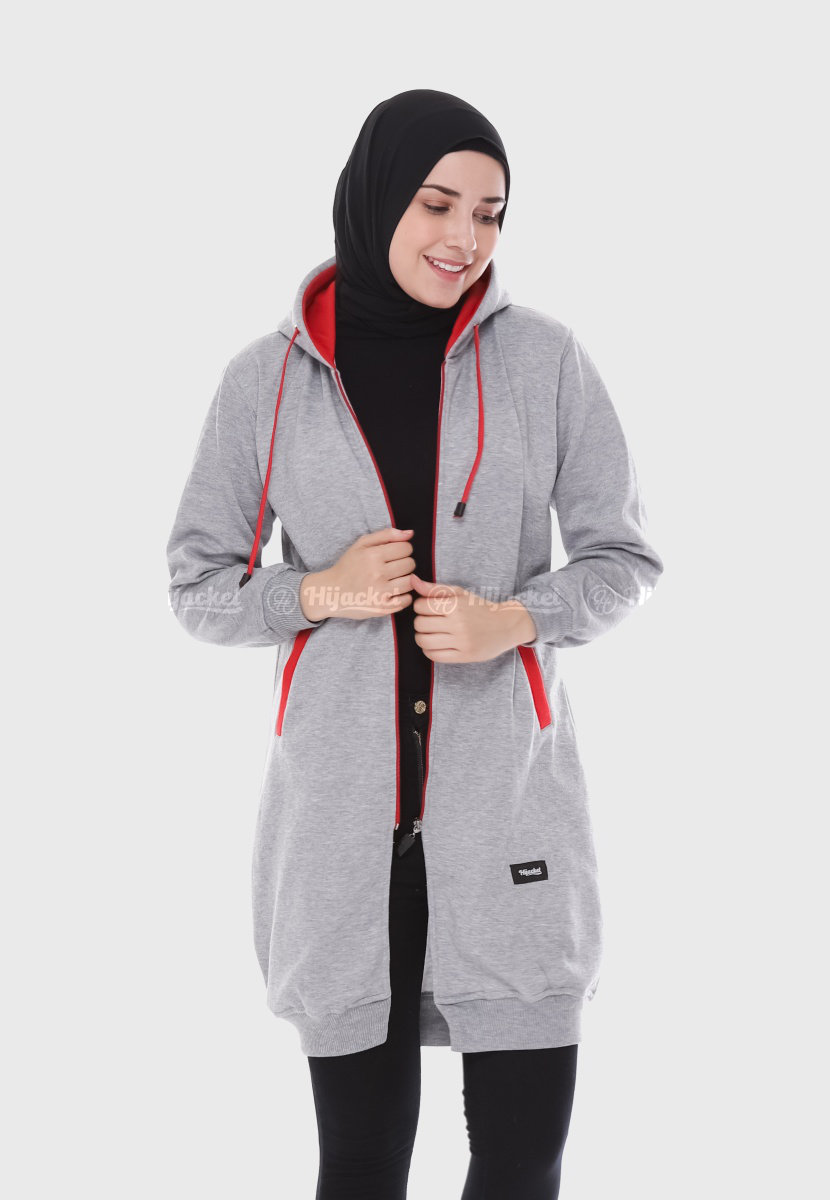 Hijacket Basic Grey X Red - HJ22